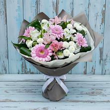 Букет цветов из:  Герберы, Альстромерии и Хризантемы в Цимлянске