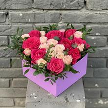 Цветочная композиция из Розы в коробке в Цимлянске