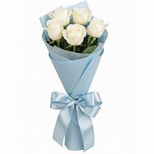 Букет 5 Белых роз Проуд в Цимлянске