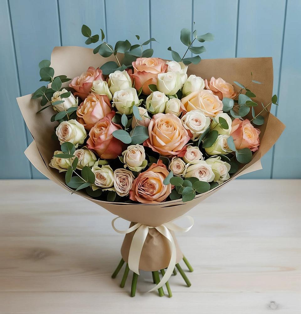 Букет цветов из: Альстромерии и Розы в Цимлянске