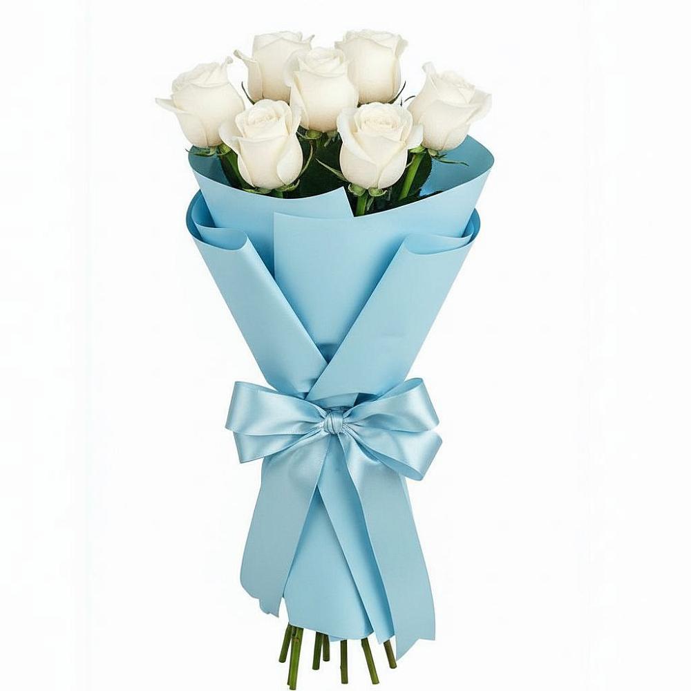 Букет 7 белых роз Проуд в Цимлянске