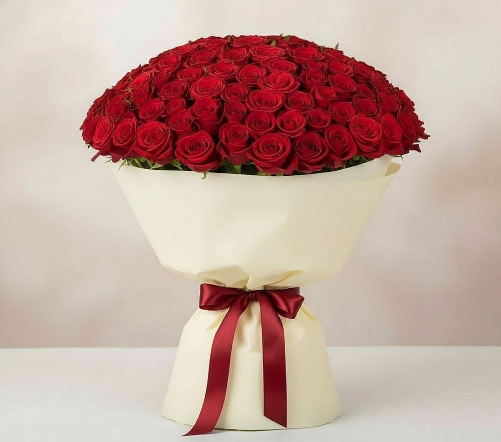 Букет 101 Красная роза Милано в Цимлянске
