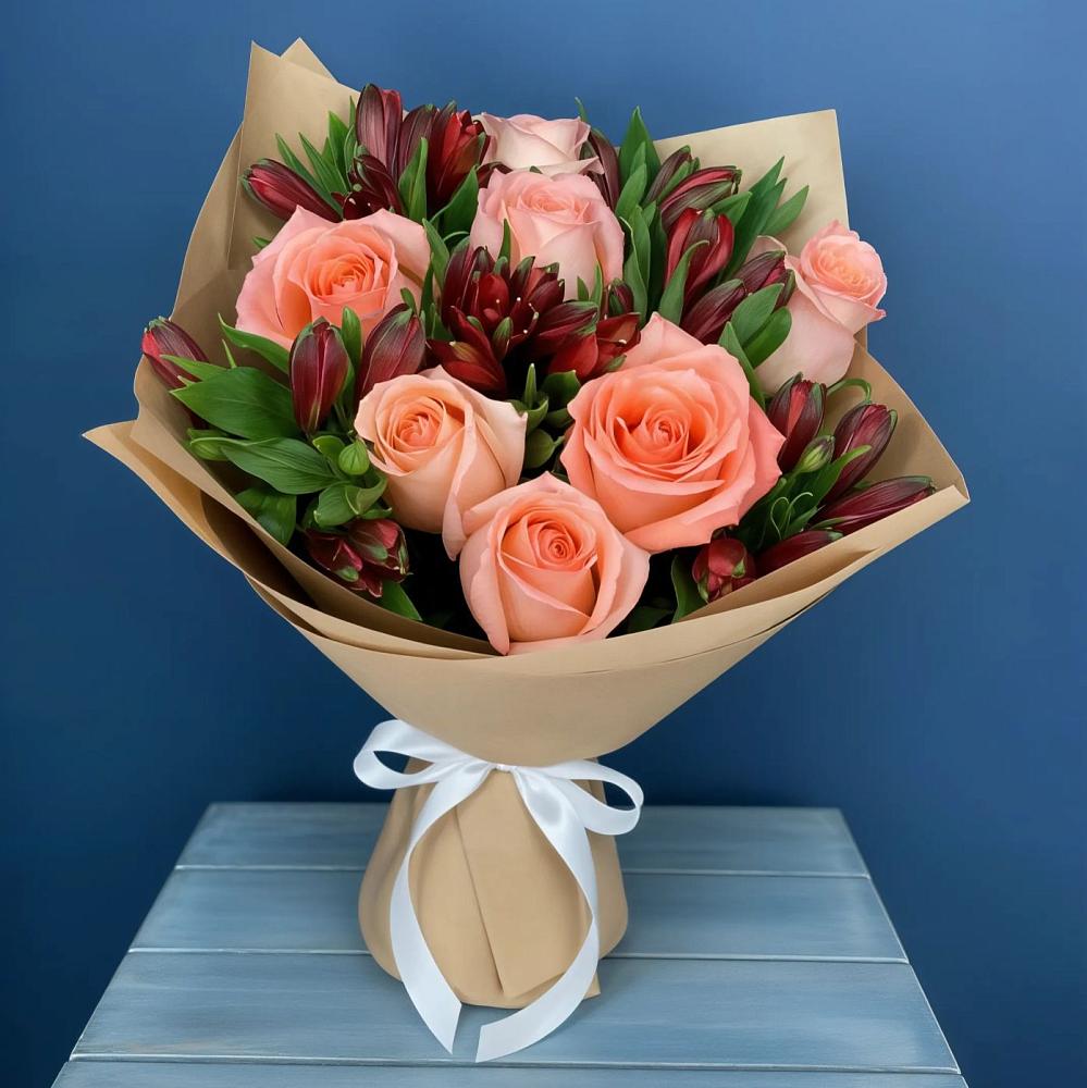 Букет цветов из: Розы и Альстромерии в Цимлянске