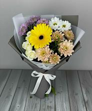 Букет цветов из:  Розы, Герберы и Хризантемы в Цимлянске