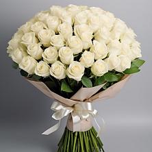 Букет 101 беля роза Белоснежка в Цимлянске