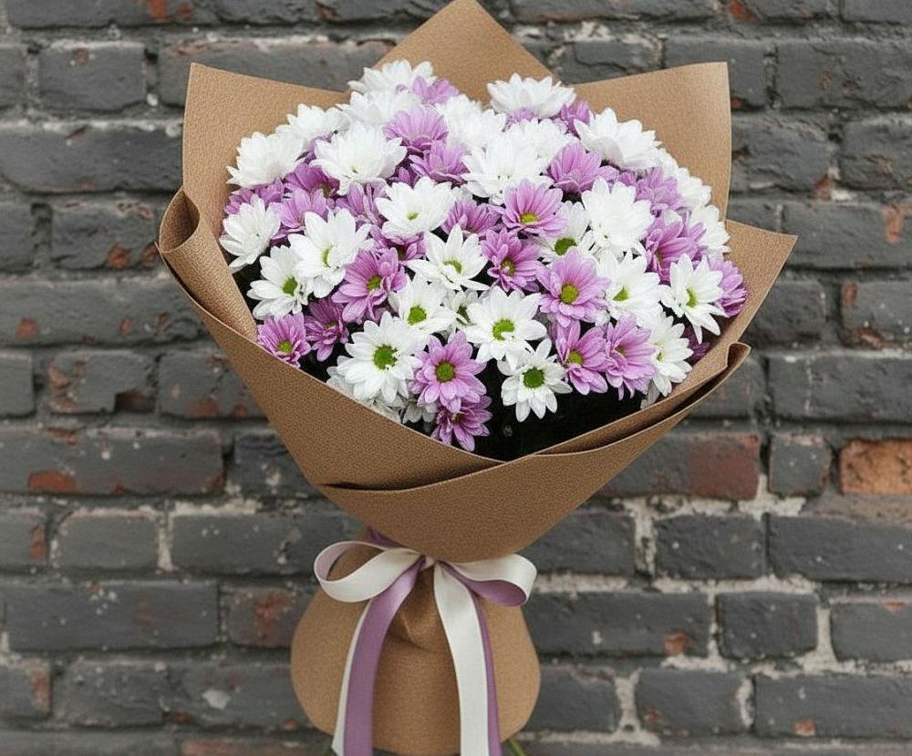 Букет цветов из: Хризантемы в Цимлянске