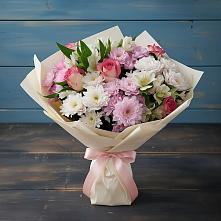 Букет цветов из:  Хризантемы, Альстромерии и Розы в Цимлянске