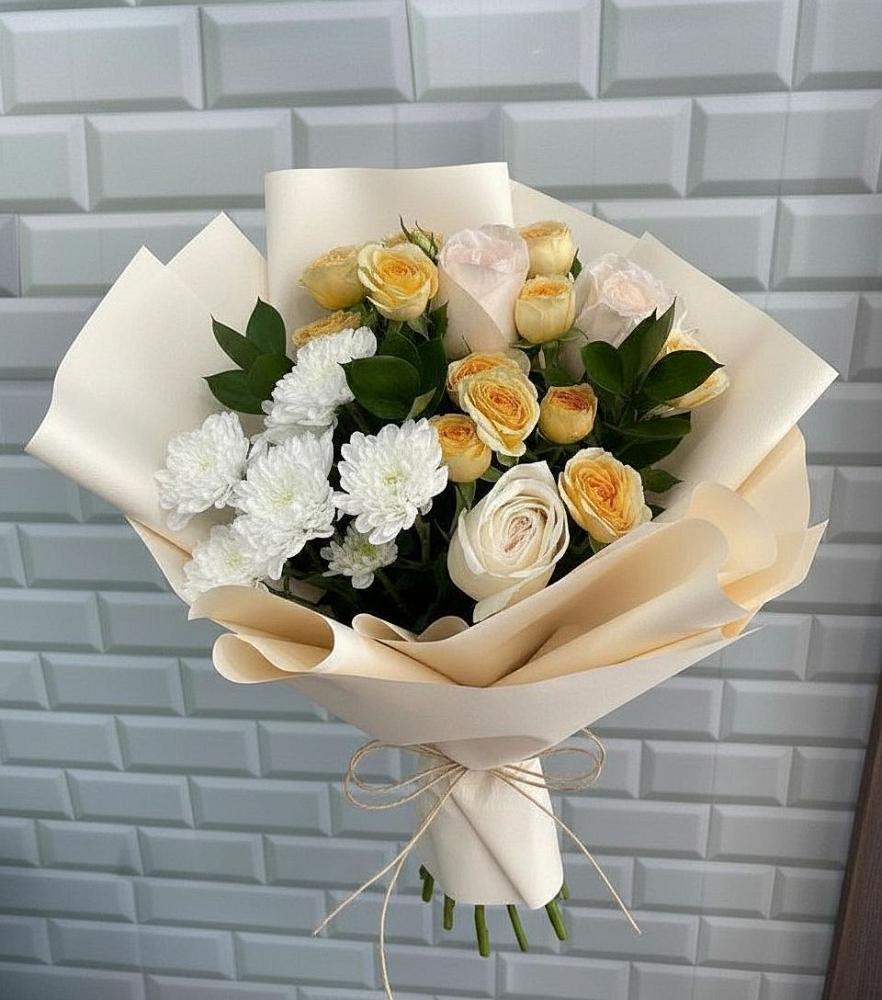 Букет цветов из: Розы и Хризантемы в Цимлянске