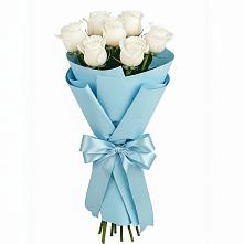 Букет 7 белых роз Проуд в Цимлянске