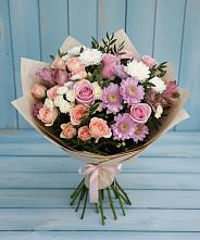 Букет цветов из:  Хризантемы, Розы и Альстромерии #REPLACE_PRED# Цимлянске