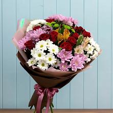 Букет цветов из:  Розы, Хризантемы и Альстромерии в Цимлянске